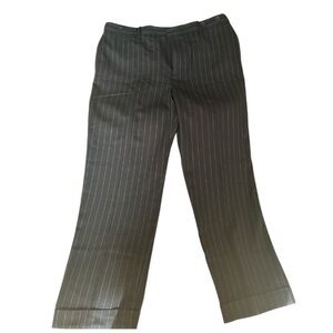 Polo by Ralph Lauren Women’s Wool pinstripe cuffed Pants Black Size 14 #00035